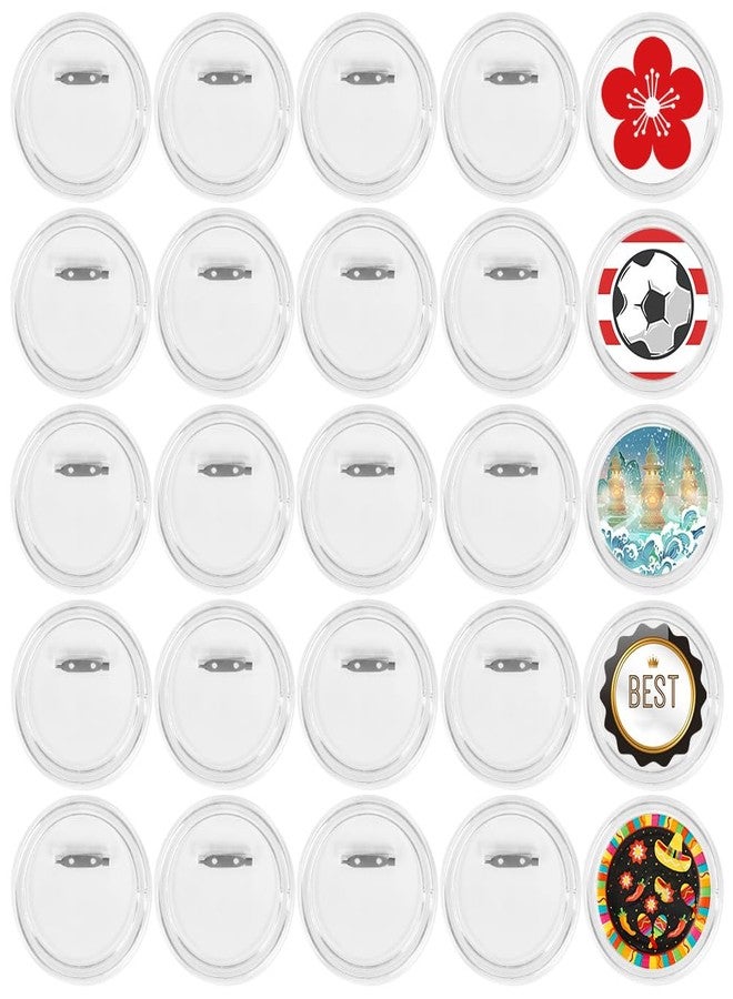 OTYMIOW 25pcs 3.15" Button Badges with Pin, Clear Acrylic Design - Perfect for Craft Supplies, DIY Badges, School Projects - Image 1