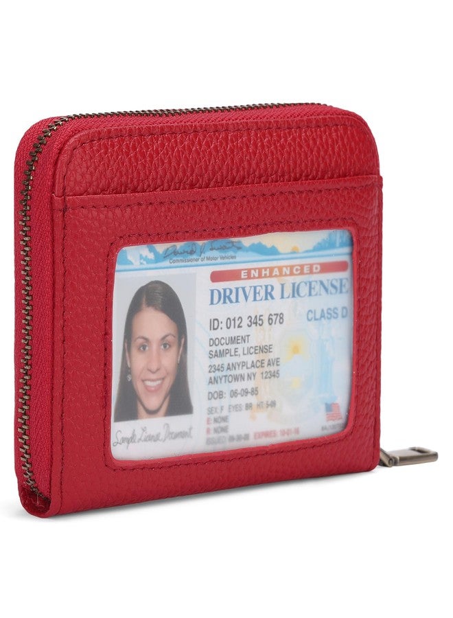 SENDEFN Leather Wallet Women RFID Blocking Small Compact Wallets Credit Card Holder with ID Window - Image 1