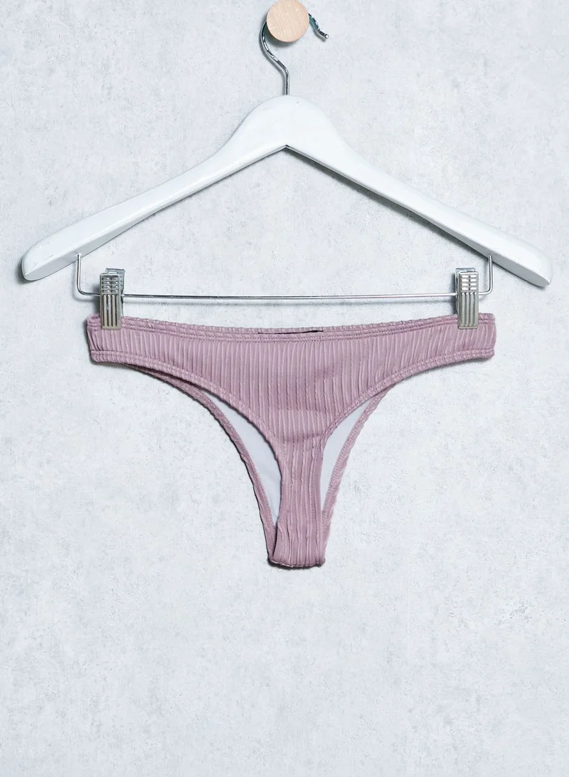 Missguided High Neck Ribbed Bikini Set