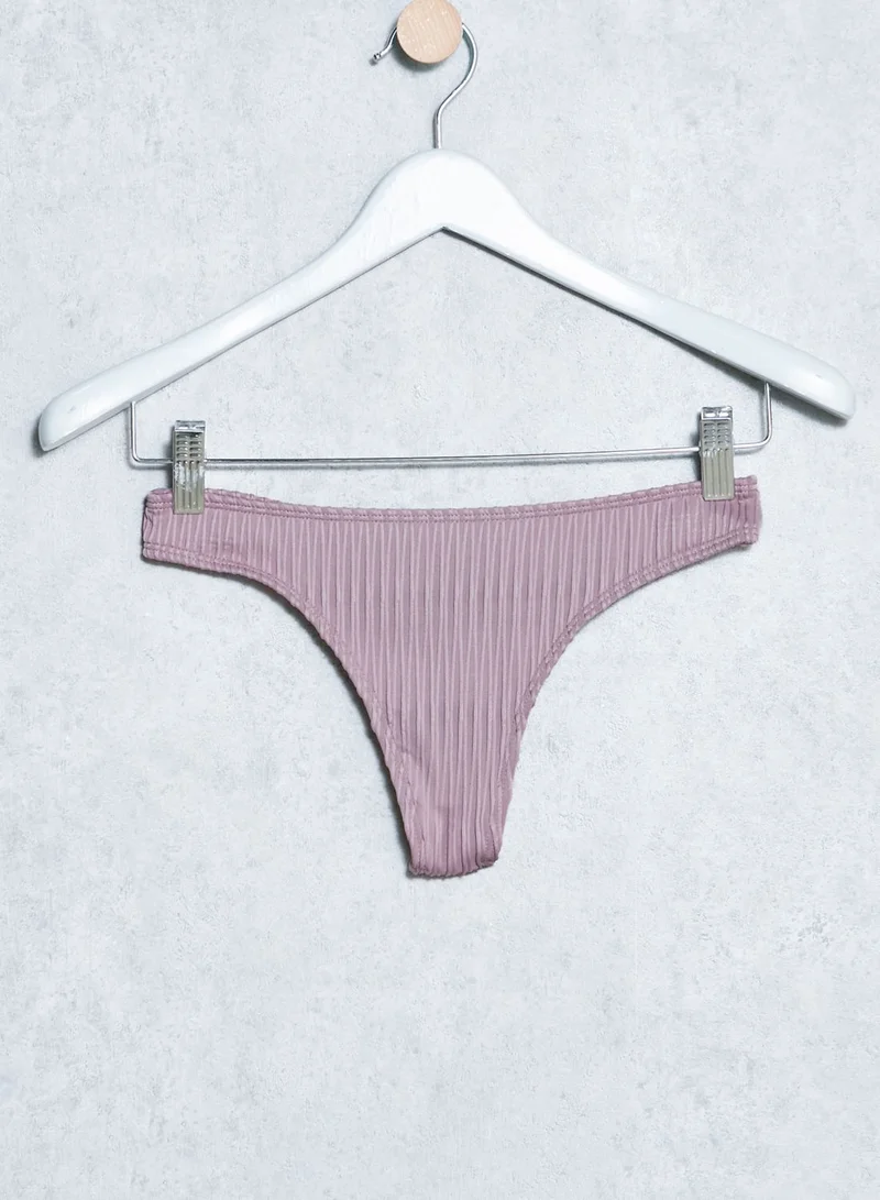Missguided High Neck Ribbed Bikini Set