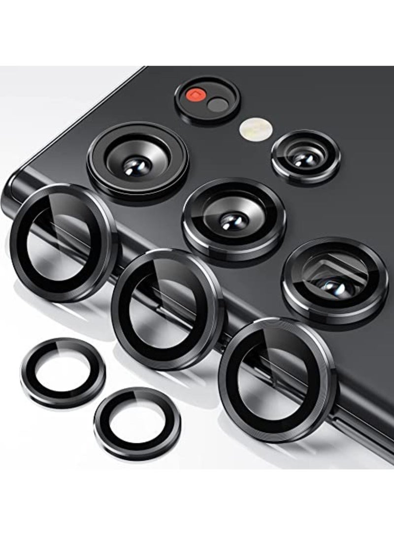 [5 in 1] Camera Lens Protector for Samsung S23 Ultra, Scratch-Resistant Ultra-Thin Tempered Glass with Aluminum Edge, Drop-Proof Alloy Camera Screen Protector for S23 Ultra (S23 Ultra, Black) - Image 1