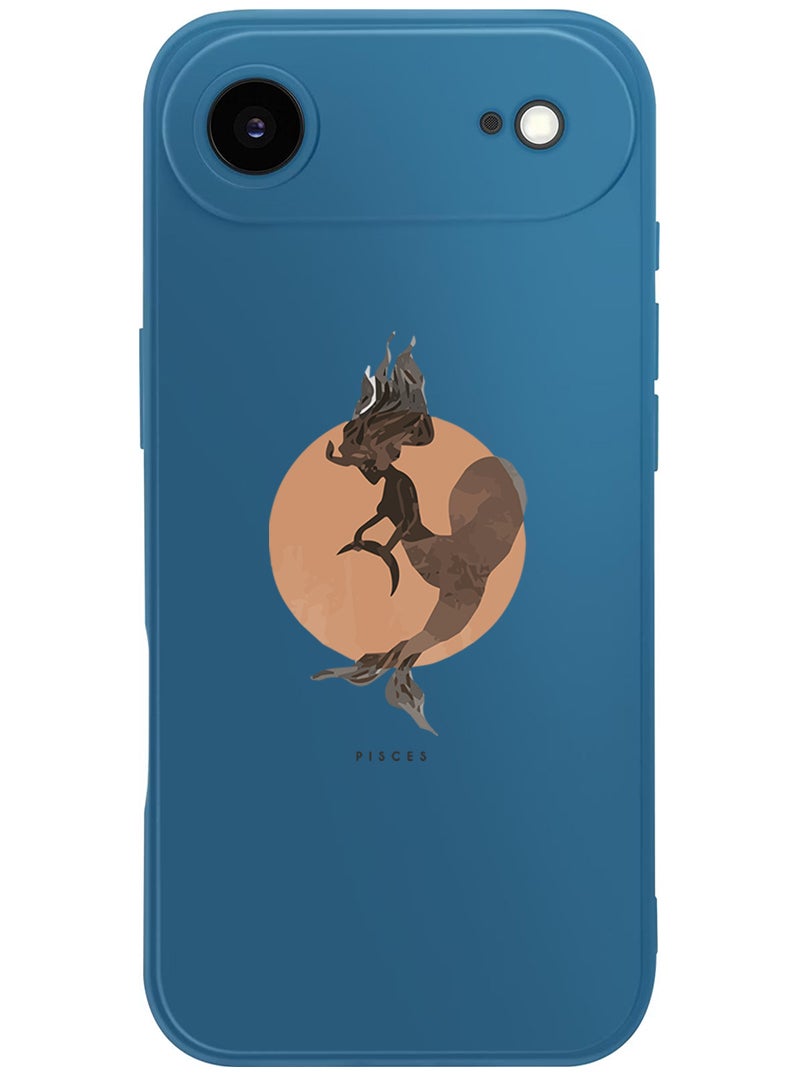 Theodor Protective Slim Fit Case Liquid Silicone Cover with Full Body Protection Anti-Scratch Shockproof Case For Apple iPhone 17 Air (Blue) Pisces - Image 1