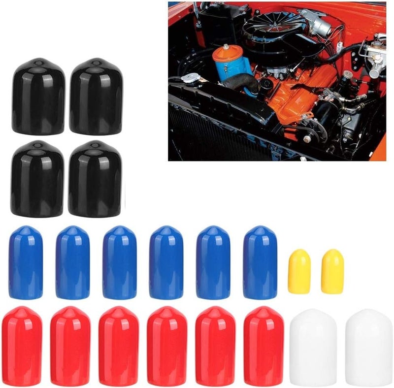 woobles Engine Vacuum Line Cap, 20 Pcs PVC Vacuum Line Cap 1/8in 3/16in 1/4in 3/8in 5/16in Assorted Kit Fit for - Image 2