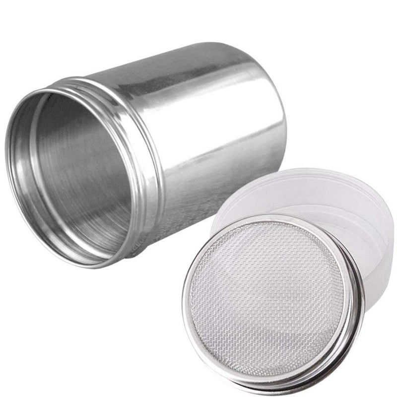 ONWON Onwon Powder Sugar Shaker with Lid  Stainless Steel Fine Mesh Shaker Cinnamon Icing Sugar Powder Cocoa Flour Chocolate Coffee Sifter Sprinkler Dredgers for Coffee Cappuccino Latte