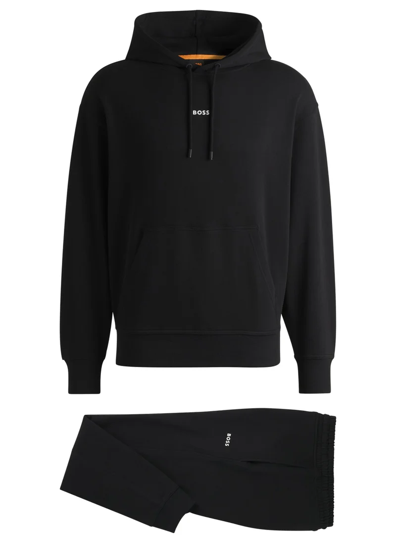 BOSS Cotton-jersey tracksuit with logo trims