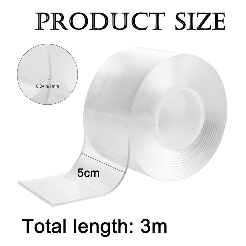 RAMONI Nano Tape Kit, Nano Tape 5CM*3M, 27 Pcs DIY Nano Tape Bubbles Kit for Making Bubbles Nano Tape with Glitter Flakes Stars Straw for Balloon Double Sided Ivy Grip Tape for Walls Reusable DIY kit - Image 2