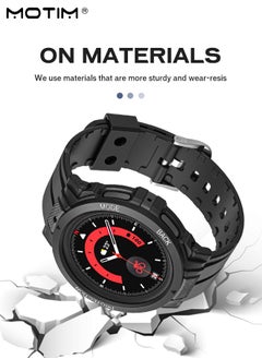 Motim Compatible with Samsung Galaxy Watch 5/4 44mm Watch Strap with Case, Shockproof Rugged Band for Galaxy Watch 5/4 with Bumper Case, Men Women  - Image 3