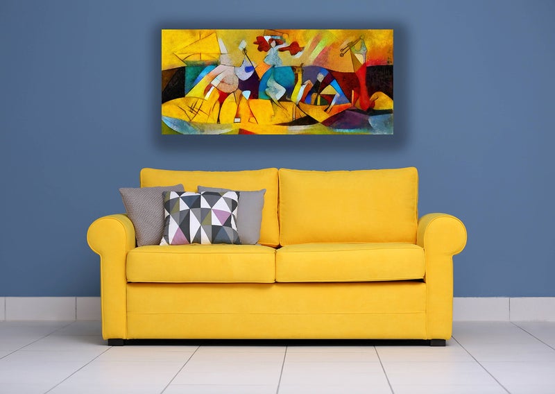 PAPER PLANE DESIGN pichwai paintings canvas art Indian ethnic traditional wall art large size for living room decor. 24 x 24 inch (F) - Image 2