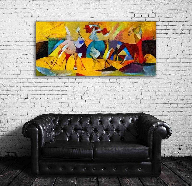 PAPER PLANE DESIGN pichwai paintings canvas art Indian ethnic traditional wall art large size for living room decor. 24 x 24 inch (F) - Image 3