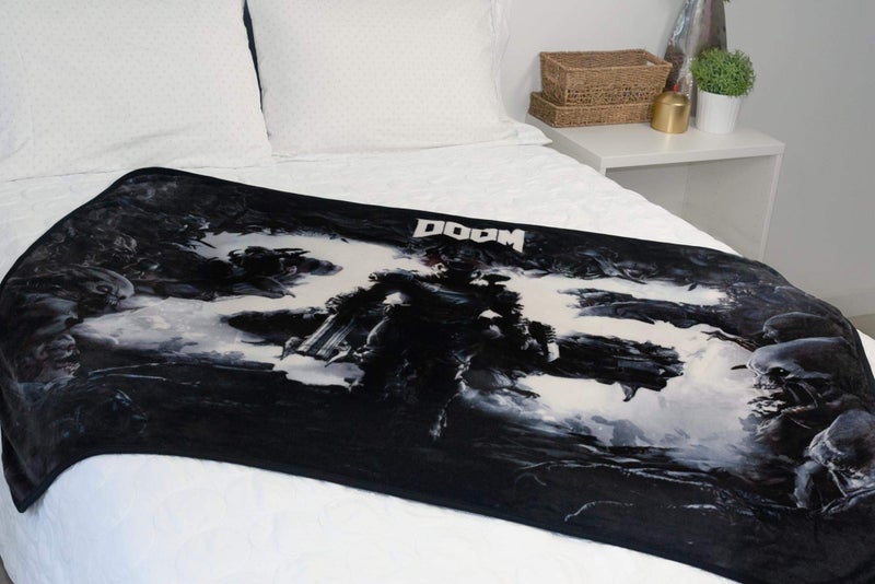JUST FUNKY Doom Eternal Doomslayer Fleece Blanket - 45x60-Inch Soft Cozy Blanket  Plush Throw - Fluffy Cover for Twin Bed  Couch  Sofa  Living Room  Camping - Decorative Video Game Throws Merchandise - Image 5