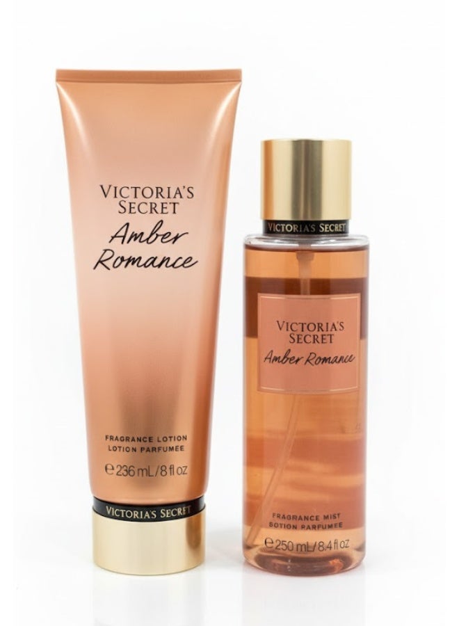 فيكتوريا سيكريت مجموعة بخاخ ولوشن عنبر رومانس من فيكتوريا سيكريت