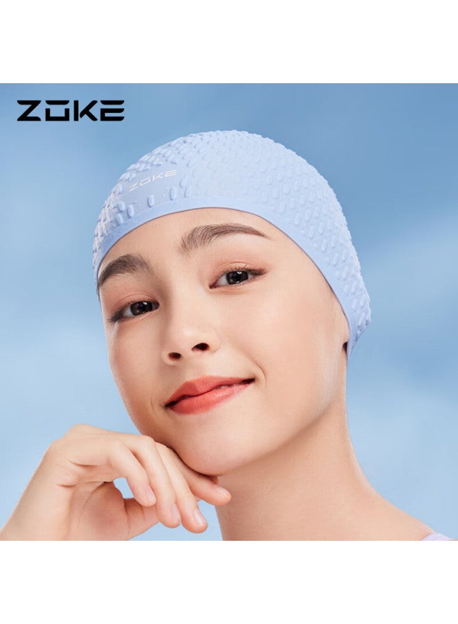 Zoke Silicone Swim Cap Waterproof Hair Care Ear Protection Water Drop Cap Uni Comfortable Non-slip Head 619503201-9 - Image 5