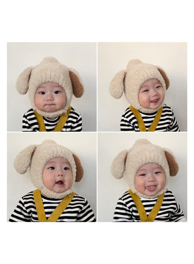 SYOSI Baby Beanie Earflaps Hat, Lamb Wool Baby Winter Hat Earflaps Fleece Hats, Toddlers Warm Beanie Skull Cap for Kids Boys Girls 9M-3Yrs - Image 2