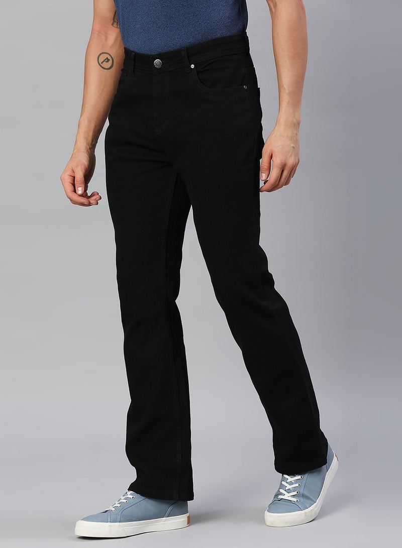 HIGH STAR Black Bootcut Stretchable Cotton Jeans for Men  - Image 2