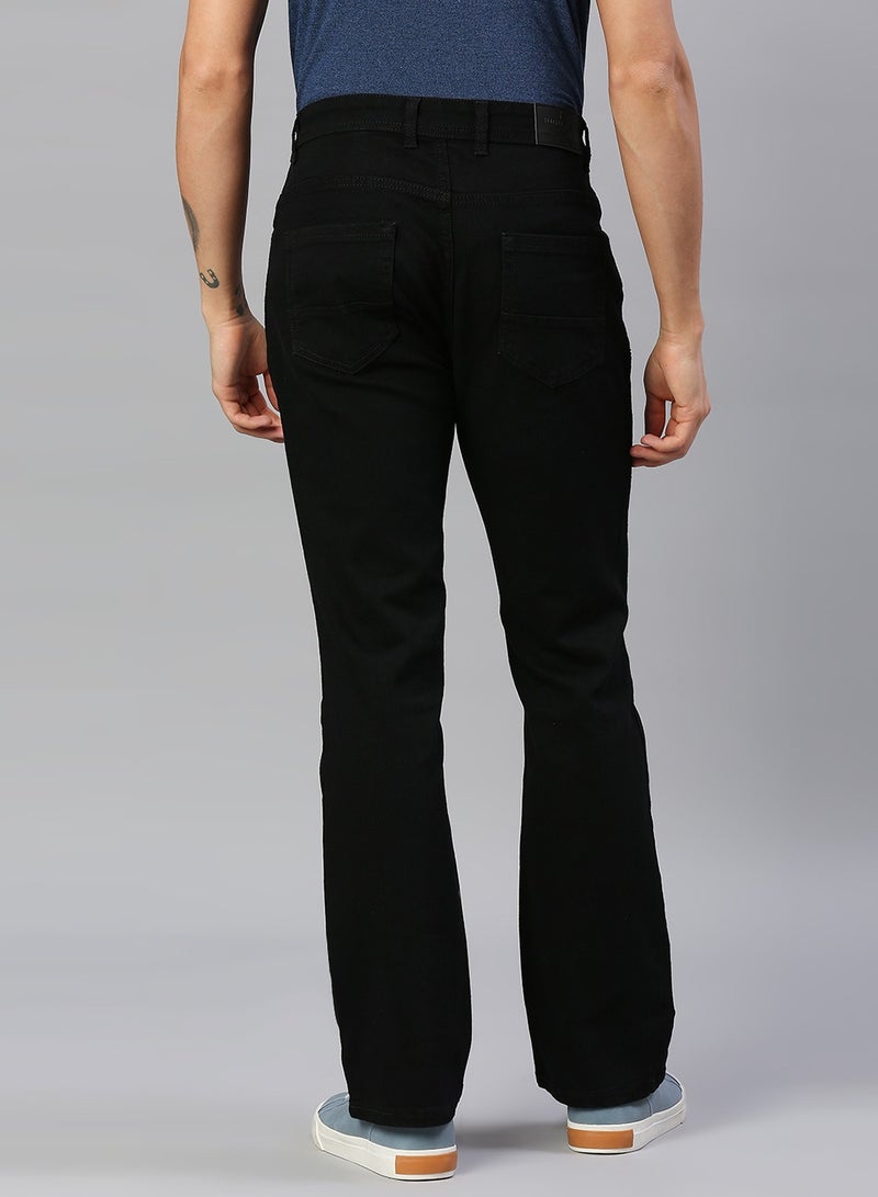 HIGH STAR Black Bootcut Stretchable Cotton Jeans for Men  - Image 5