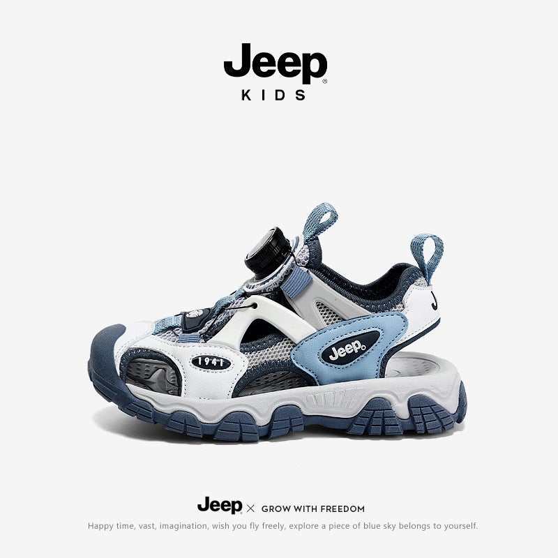 Jeep Boys Sandals Summer Wrapped-up Hollow Button sneaker 2025 New Children's Beach Shoes for Large Children - Image 2