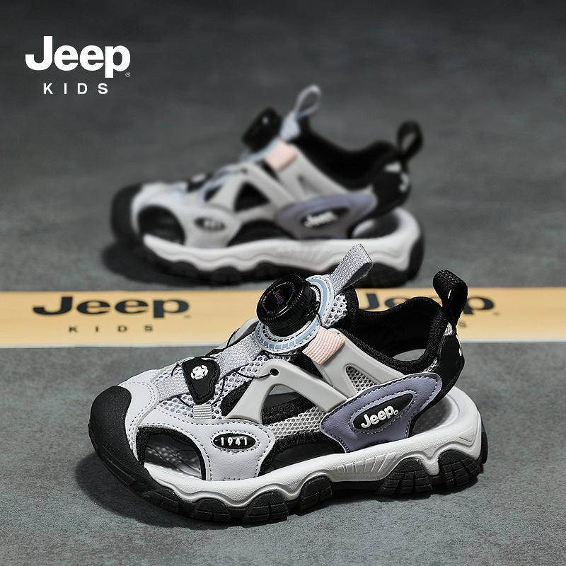 Jeep Boys Sandals Summer Wrapped-up Hollow Button sneaker 2025 New Children's Beach Shoes for Large Children - Image 4