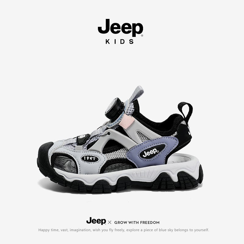 Jeep Boys Sandals Summer Wrapped-up Hollow Button sneaker 2025 New Children's Beach Shoes for Large Children - Image 3