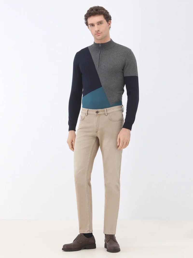 كيب Mink Slim Fit Denim Cotton Blend Trousers