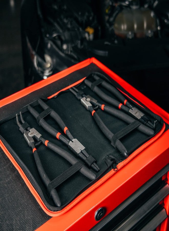 ABN Extra Long Snap Ring Pliers Set - 4pc Lock Ring Pliers with 4mm Tips for Internal and External O and Circlip Removal - Image 5