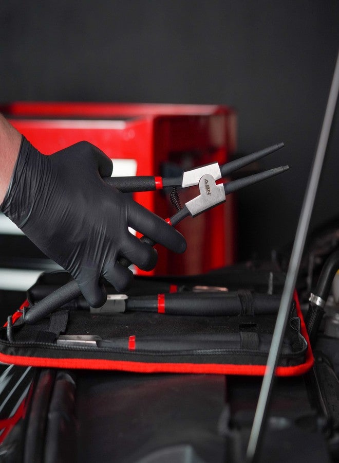 ABN Extra Long Snap Ring Pliers Set - 4pc Lock Ring Pliers with 4mm Tips for Internal and External O and Circlip Removal - Image 2