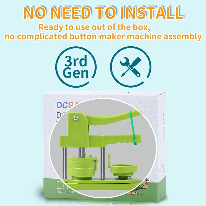 Happizza Button Maker Machine, Heart-Shaped (3rd Gen) Installation-Free, Heart Shape DIY Pin Button Maker Press Machine Kit, Badge Punch Press Machine with Free 100pcs Heart Button Parts &Magic Book - Image 2