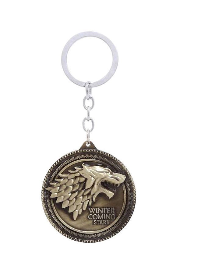 NIBEMINENT Zinc Alloy Metal Winter Is Coming Stark Keychain