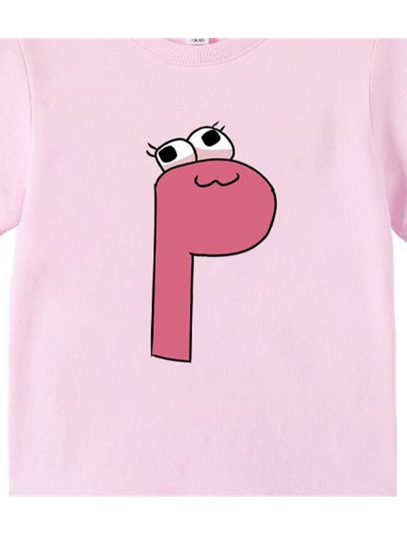 Cartoon Letter Legend 3D digital printing personalized breathable children's T-shirt  - Image 2