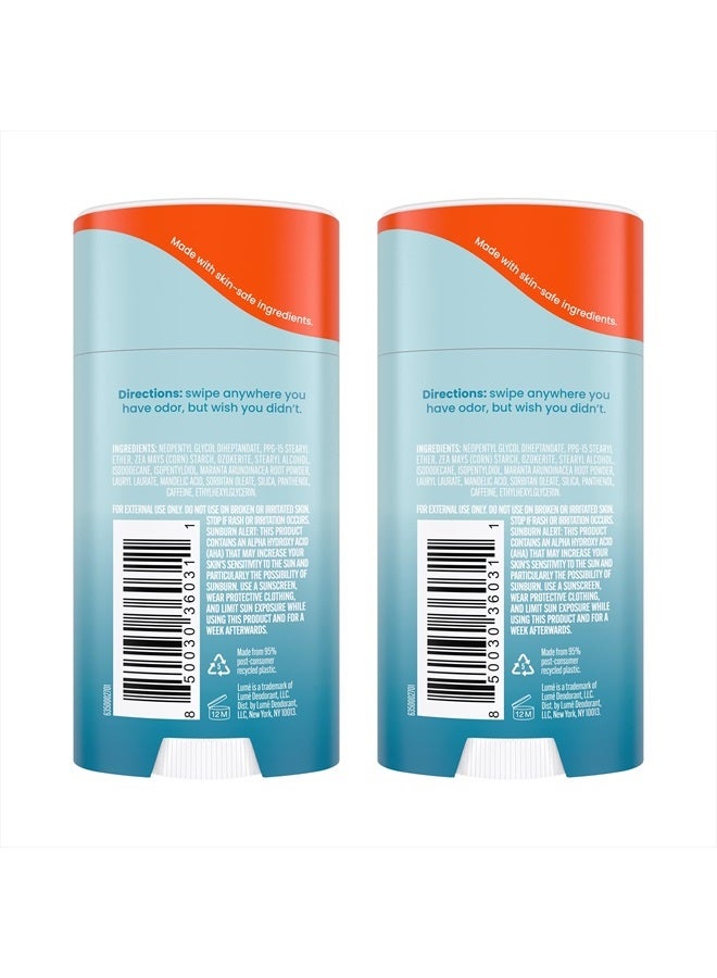 Lume مزيل عرق للجسم بالكامل - عصا صلبة ناعمة - تحكم في الرائحة لمدة 72 ساعة - خالي من الألمنيوم، خالي من بيكربونات الصوديوم وآمن للبشرة - 2.6 أونصة (عبوة من 2) (بدون رائحة) - Image 2