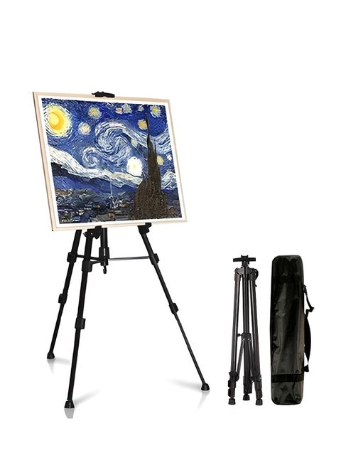 Portable Artist Easel Stand, Adjustable Height Metal Tripod Easel for Painting and Displaying Canvases with Carry Bag