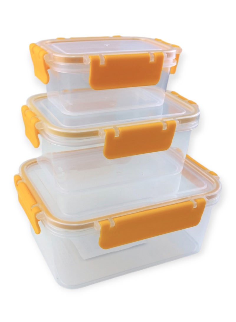 فولي لايف صندوق تخزين طعام مستطيل - 3 قطع - Image 1