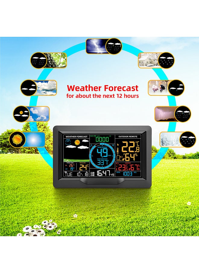 Generic - Wireless Weather Station Indoor Outdoor Hygrometer Thermometer Temperature Backlit Humidity Display Monitor Digital Weather Forecast Station Clock Alarm Clock - Image 1