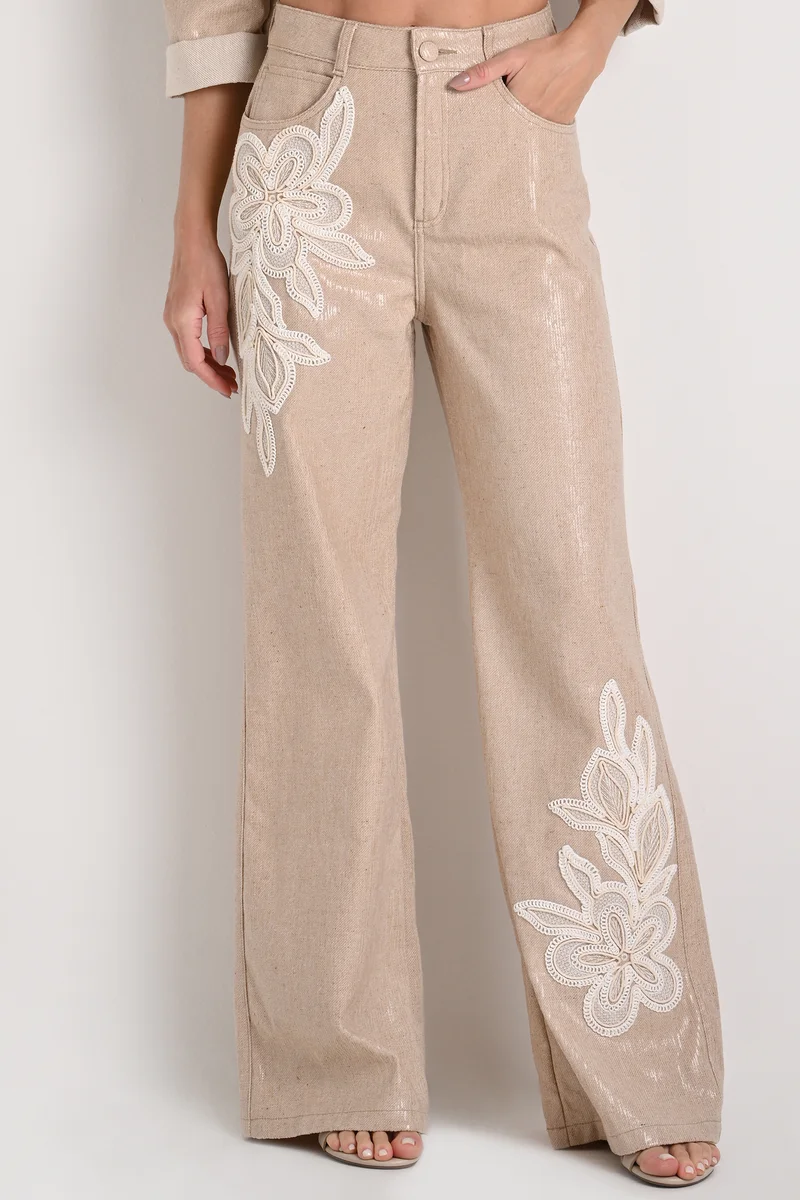 Palazzo Pants Rustic Texture