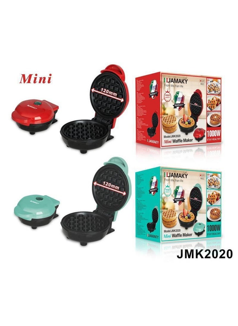 JAMAKY Italy - 1000W Jamaky Mini Waffle Maker with Non-Stick Coating, Classic Waffle Maker, Electric Cake Maker for Pancakes, Cookies, Shuffles, Snacks, Belgian Waffles Baking instead of frying is healthier. - Image 1