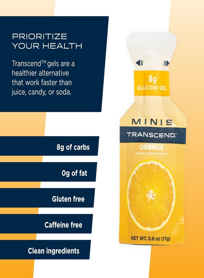 Transcend Foods Mini Orange Gel (.6 oz, Pack of 12) Fast-Acting Carb Gel Orange Flavor - Travel Size, Caffeine Free, Gluten Free - Image 4