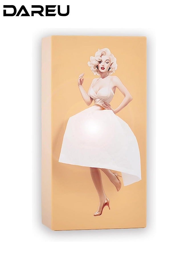 DAREU Creative Lady Skirt Tissue Box Holder – Vintage Dress Tissue Dispenser for Facial Tissues and Napkins – Decorative ABS Plastic Napkin Holder for Living Room, Bedroom, Office (Beige) - Image 1