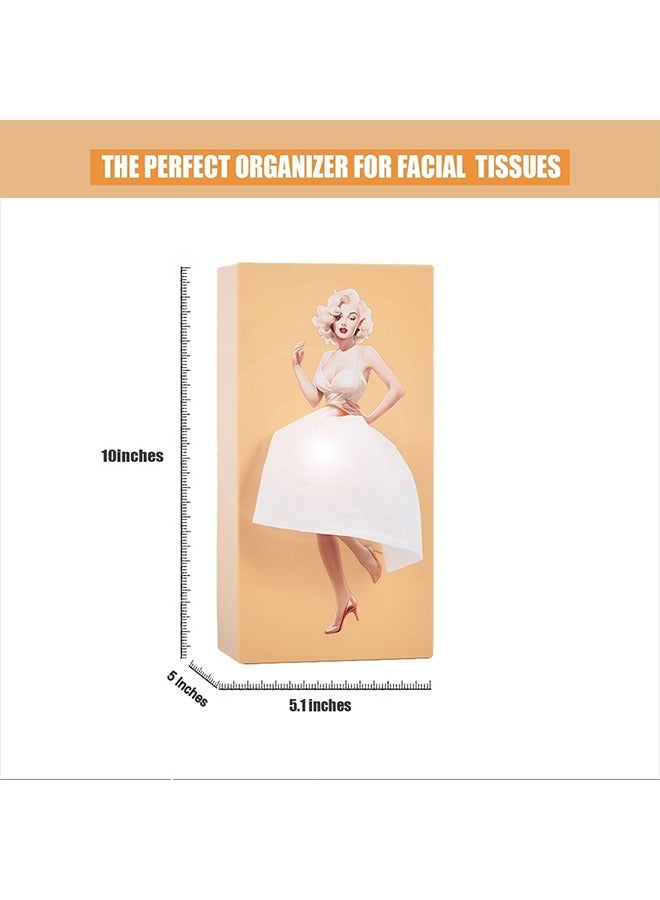 DAREU Creative Lady Skirt Tissue Box Holder – Vintage Dress Tissue Dispenser for Facial Tissues and Napkins – Decorative ABS Plastic Napkin Holder for Living Room, Bedroom, Office (Beige) - Image 3