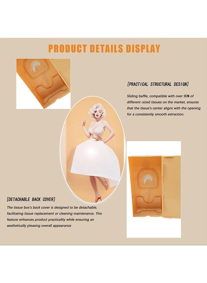 DAREU Creative Lady Skirt Tissue Box Holder – Vintage Dress Tissue Dispenser for Facial Tissues and Napkins – Decorative ABS Plastic Napkin Holder for Living Room, Bedroom, Office (Beige) - Image 4