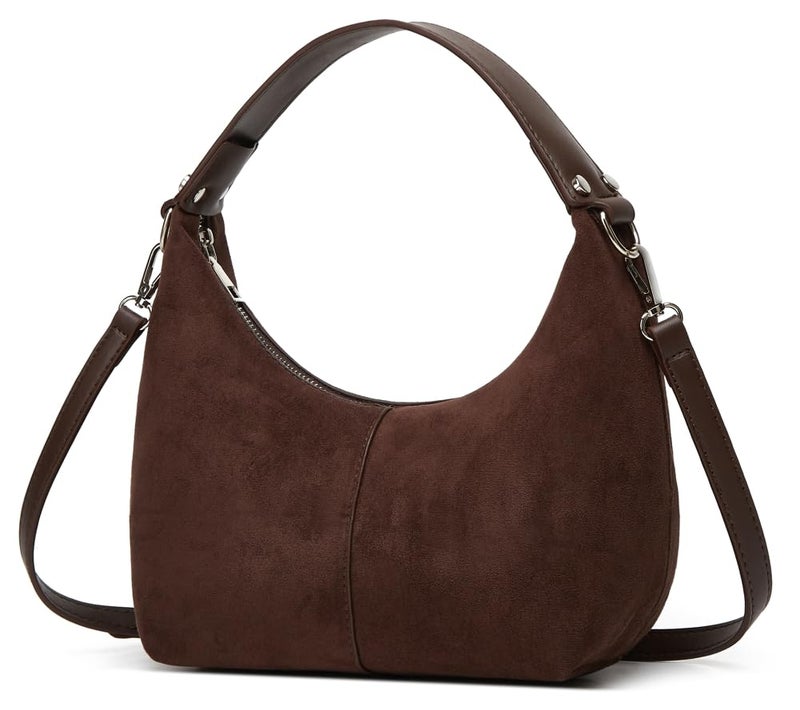 Bagkeak Slouchy Suede Shoulder Bags For Women - Retro Crossbody & Tote Satchel Winter Work Purses Crescent Handbags for Fall - Image 3