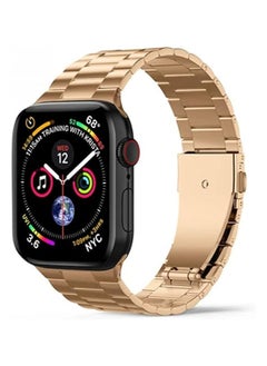 SPECTON Unisex Ultra Thin Steel Belt Three Beads Watchband for iWatch, 38-40mm, Rose Gold  - Image 1
