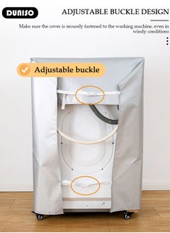 DUNISO Washing Machine Cover, Full-automatic Roller Washing Machine Cover with Zipper, Waterproof Sunscreen and Dustproof Protection Cover for Most Front Load Washer and Dryer  - Image 5