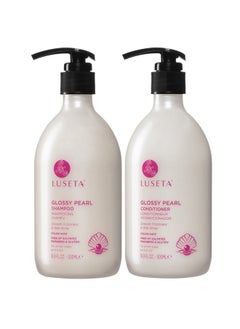 L LUSETA Luseta Glossy Pearl Shampoo and Conditioner Set Smooth & Moisturize, Fight Frizziness and Add Shine,Hydrating for Damaged Hair, Detangle,Nourish Strands,Paraben Free, Sulfate Free,16.9oz  - Image 1