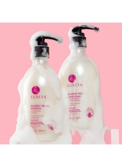 L LUSETA Luseta Glossy Pearl Shampoo and Conditioner Set Smooth & Moisturize, Fight Frizziness and Add Shine,Hydrating for Damaged Hair, Detangle,Nourish Strands,Paraben Free, Sulfate Free,16.9oz  - Image 2