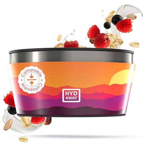 HYDAWAY 1-Quart Collapsible Insulated Bowl with Lid - BPA-Free, Leak-Resistant, Space-Saving Camp Bowl - Ideal for Hiking, Travel & Outdoor Meals - Image 1