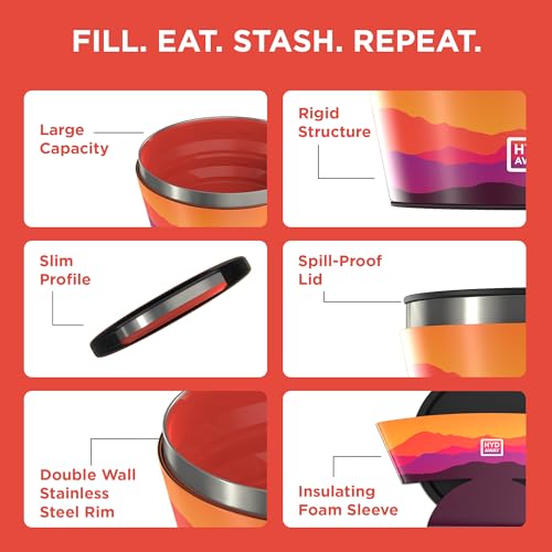 HYDAWAY 1-Quart Collapsible Insulated Bowl with Lid - BPA-Free, Leak-Resistant, Space-Saving Camp Bowl - Ideal for Hiking, Travel & Outdoor Meals - Image 4