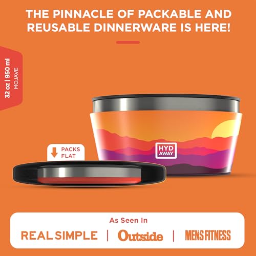 HYDAWAY 1-Quart Collapsible Insulated Bowl with Lid - BPA-Free, Leak-Resistant, Space-Saving Camp Bowl - Ideal for Hiking, Travel & Outdoor Meals - Image 2