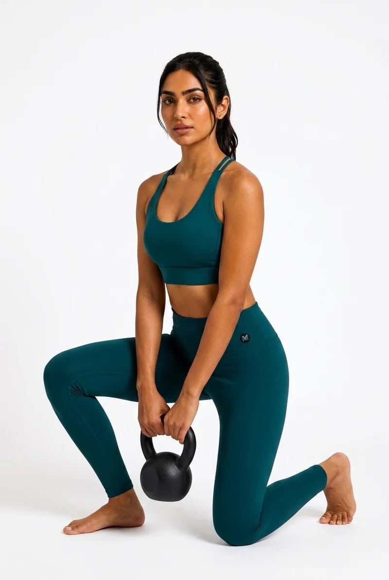 Moveletix Green Women's Training Sports Bra Green Extra Soft for Women | Best Price UAE