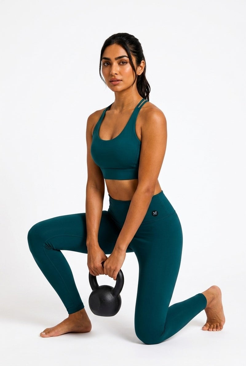 Moveletix Women's Training Sports Bra Green Extra Soft - Image 3