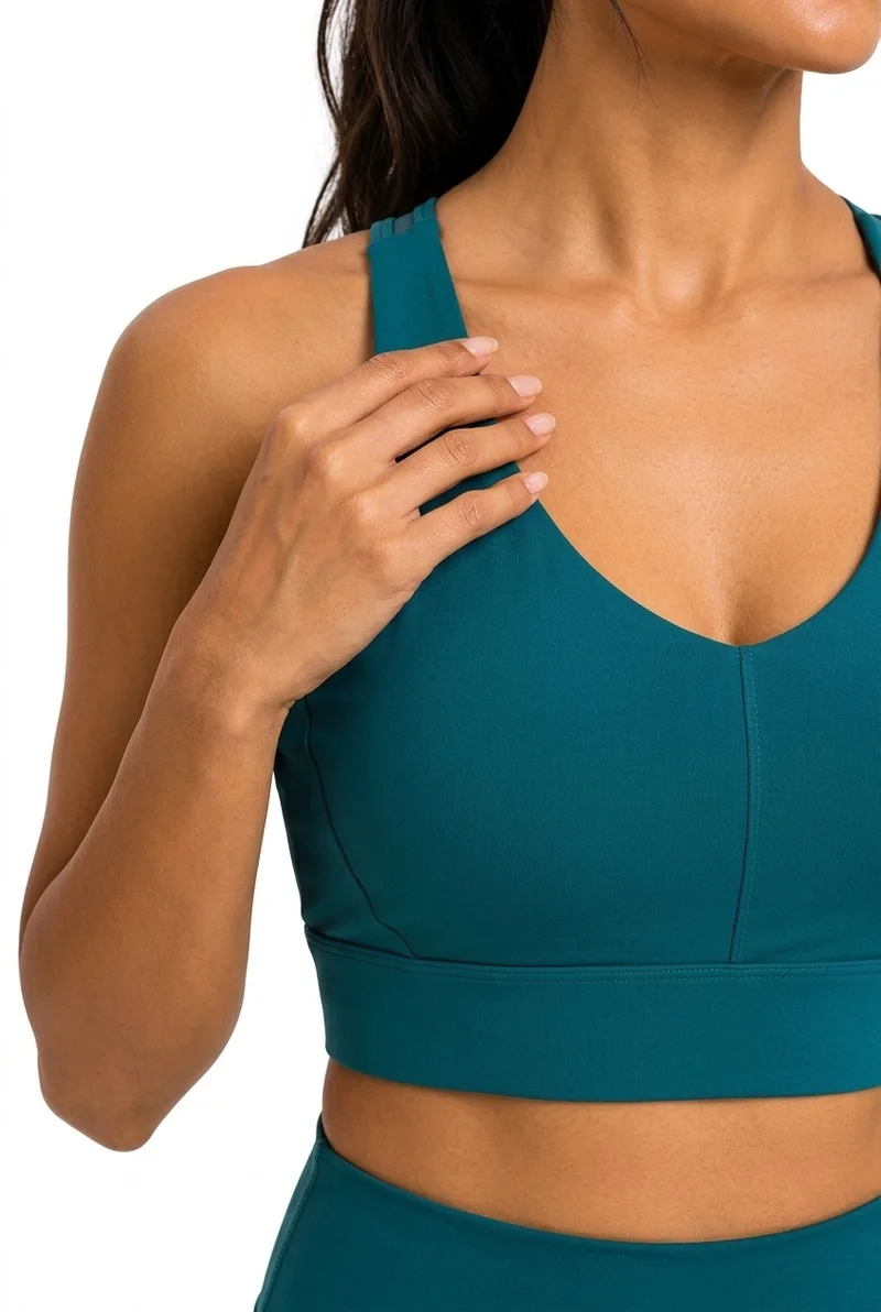 Moveletix Green Women's Training Sports Bra Green Extra Soft for Women | Best Price UAE