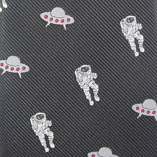 MENDEPOT Space Ties Airplanes Necktie Astronaut UFO Tie Men Birthday Father's Day Gift (Astronaut And UFO) - Image 5